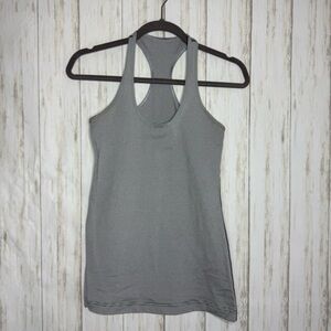 Lululemon Athletica Gray White Striped Tank Top